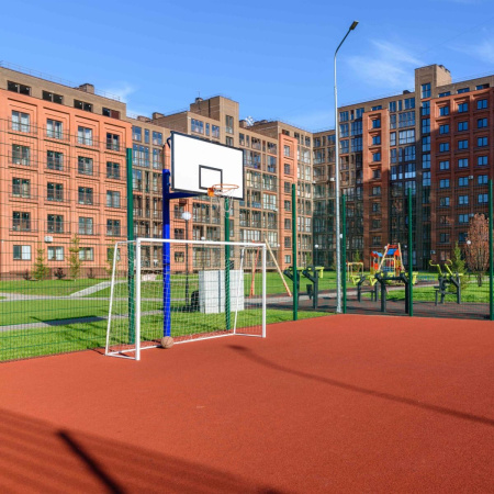 Баскетбольная стойка уличная одноопорная для игрового щита 1050х1800 мм вынос 1200 мм ZAVODSPORTA