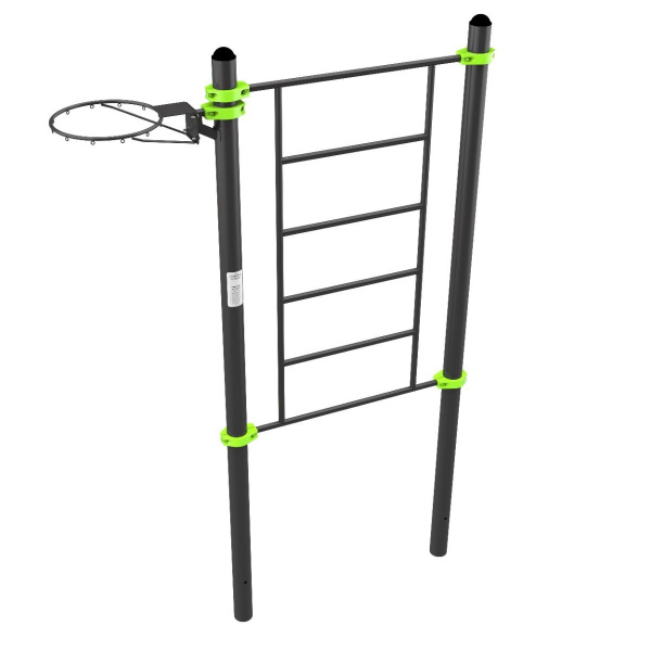 W364 GTO Гимнастический снаряд (шведская стенка) с баскетбольным кольцом ZAVODSPORTA