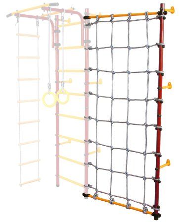 Стойка-сетка Юный Атлет Пристенная (красный/желтый)