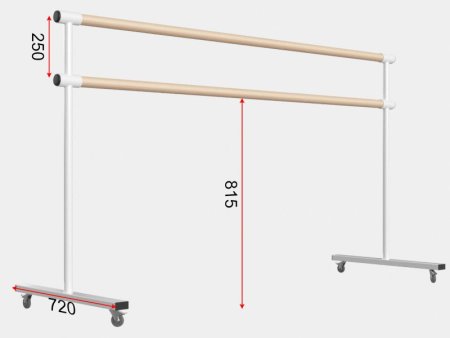 Станок балетный мобильный двухрядный с колесиками