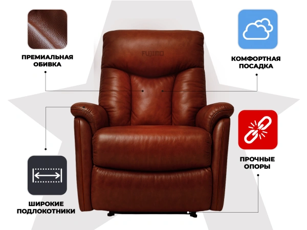 Кресло-реклайнер электрический FUJIMO DREAM EW Premium Махагон