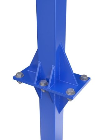 Баскетбольная стойка одноопорная разборная с щитом 1200х900 мм из фанеры и усиленным кольцом (со съёмной закладной)