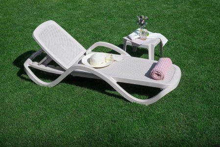 Шезлонг Ellastik Plast Capri Плетеный 195x73x41 (шоколадный)