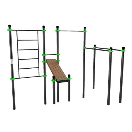 W201 Воркаут (брусья, турник, шведская стенка и наклонная скамья для пресса) ZAVODSPORTA