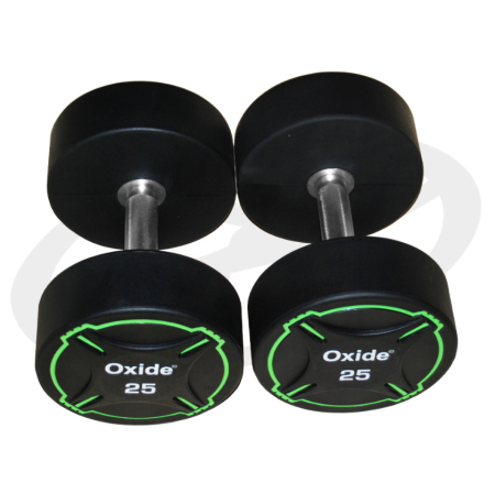 Круглые полиуретановые гантели Oxide Fitness ODB01 - (от 2,5 до 50кг.)