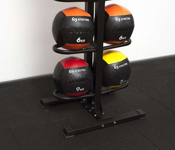 Напольная двухсторонняя стойка для медболов на 10 шт