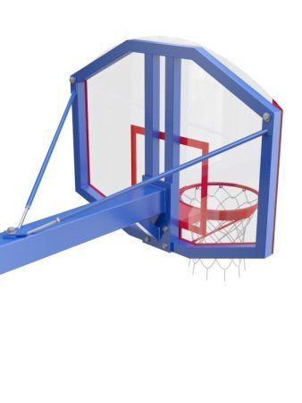 Баскетбольная стойка разборная одноопорная со стритбольным щитом 960х800 мм из оргстекла (усиленное кольцо)