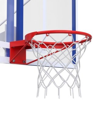 Баскетбольная стойка двухопорная с проф. щитом 1800х1050 мм из оргстекла 15 мм и усиленным кольцом