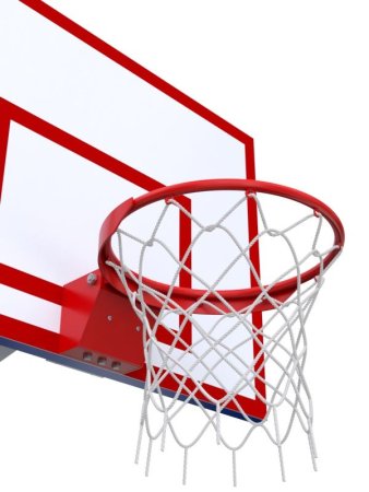 Баскетбольная стойка двухопорная с трен.щитом 1200х900 мм из метал. листа и массовым кольцом