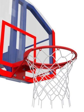 Баскетбольная стойка разборная одноопорная со стритбольным щитом 960х800 мм из оргстекла (усиленное кольцо)