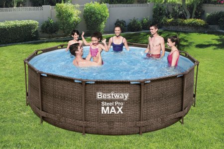 Каркасный бассейн Bestway Steel Pro MAX Ротанг 56709 (366х100, с фильтр-насосом)