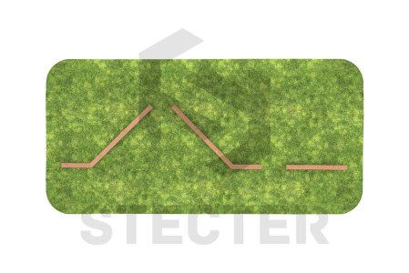 Элемент полосы препятствий "Разрушенный мост из 3-х элементов"