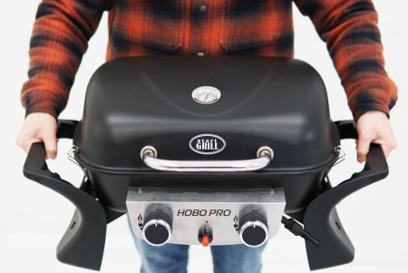 Комплект: Портативный газовый гриль 2 горелки и Подставка складная для газового гриля HOBO PRO