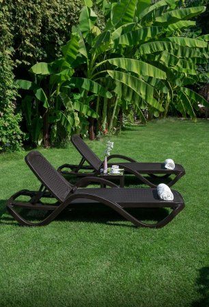 Шезлонг Ellastik Plast Capri Плетеный 195x73x41 (шоколадный)