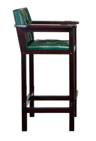 Кресло бильярдное (мягкое сиденье и мягкая спинка, цвет изумрудно-зеленый и махагон)