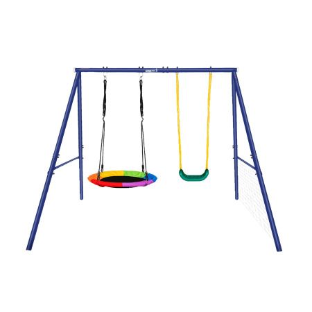 Качели уличные с воротами UNIX Line двойные 80+40 см Color