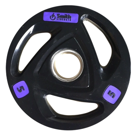 Диск для штанги Smith c 3-м хватом, обрезиненный 5 кг.