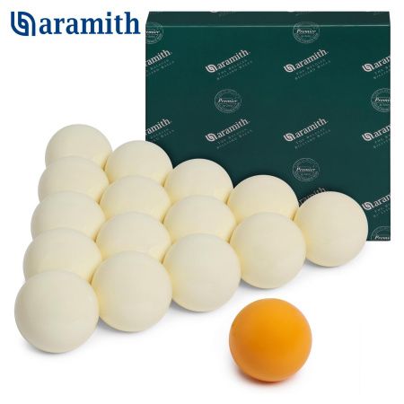 Шары Aramith Premier Pyramid без номеров ø68мм желтый биток