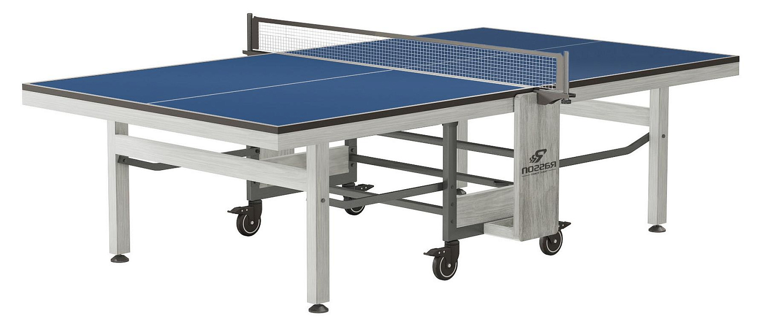 Теннисный стол для помещений RASSON PREMIUM R200 Indoor серебрянный туман с сеткой