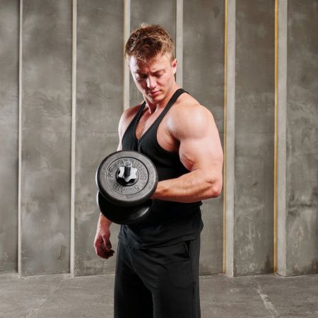 Гриф гантельный с обрезиненной ручкой 350 мм / диаметр 26 мм