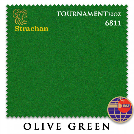 Сукно Strachan Snooker 6811 Tournament 30oz 193см Olive Green