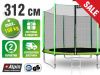 Батут ALPIN 3,12 м с защитной сеткой и лестницей
