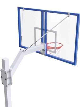 Баскетбольная стойка разборная с проф. щитом 1800х1050 мм из оргстекла 10 мм и усиленным кольцом
