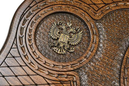 Нарды резные "Герб РФ 3" с бронзой 60, Haleyan