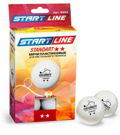Мячи StartLine Standart 2* New (6 шт, бел.)
