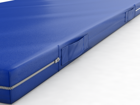 Мат гимнастический 2000х1000х100 мм на молнии с ручками (синий)