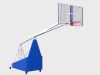 Баскетбольная стойка мобильная игровая с щитом 1800 х 1050 мм из оргстекла 10 мм (вынос 3,25 м)