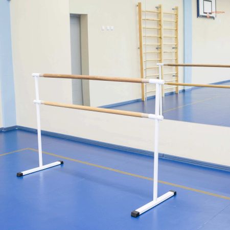 Станок хореографический напольный мобильный двухрядный 2 м (перекладина D-40 мм береза)