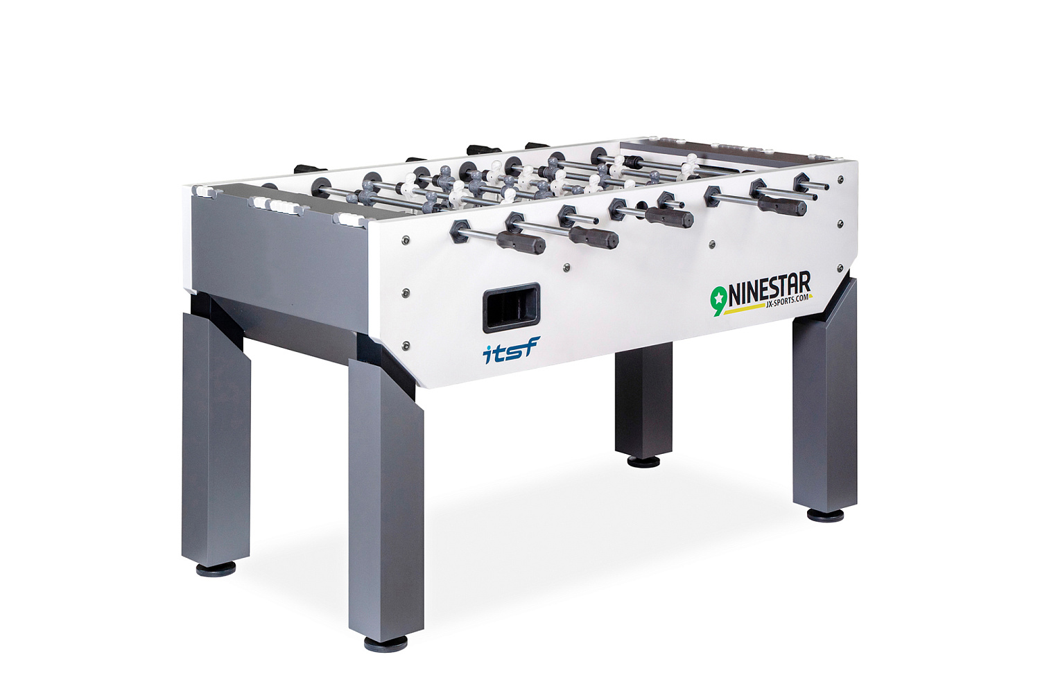 Игровой стол - футбол "NineStar Iron Pro ITSF Grey" (144х75,5х90)