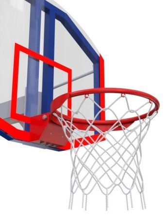 Баскетбольная стойка регулируемая разборная со стритбольным щитом 960х800 мм из оргстекла и массовым кольцом