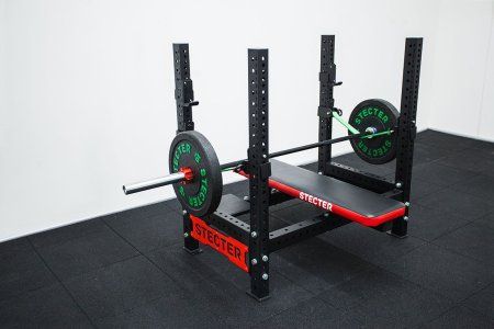 Стойки с горизонтальной скамьей для жима лежа STECTER и страховочная система "Стропа" L600 (к-кт)