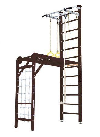 Шведская стенка Kampfer Union Ceiling (№5 Шоколадный Высота 3 м белый турник)