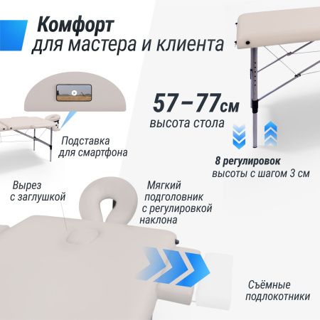 Массажный стол UNIX Master 2 Section White