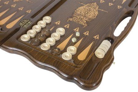 Нарды резные "Сова" с ручкой 60, Haleyan