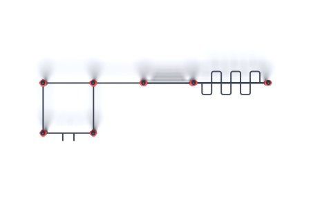 Комплекс с рукоходом-змейка, шведской стенкой, 4 турника классических и 1-го хватом молоток (PAW-03) - 108 мм (алюминий)