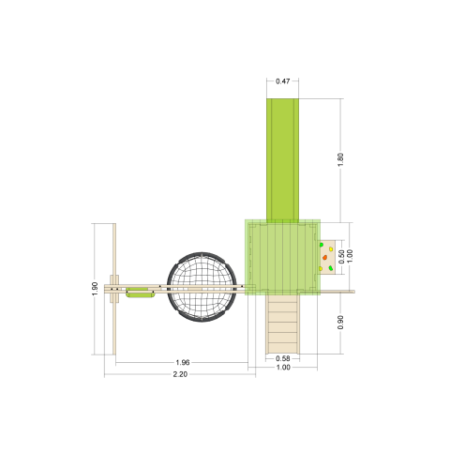 Детский игровой комплекс UNIX Line (6 in 1) Light Green