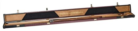 Кий для русского бильярда 2-pc (черный граб, розвуд, груша, граб) в футляре