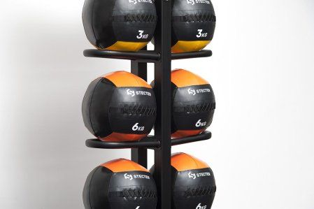 Напольная двухсторонняя стойка для медболов на 10 шт