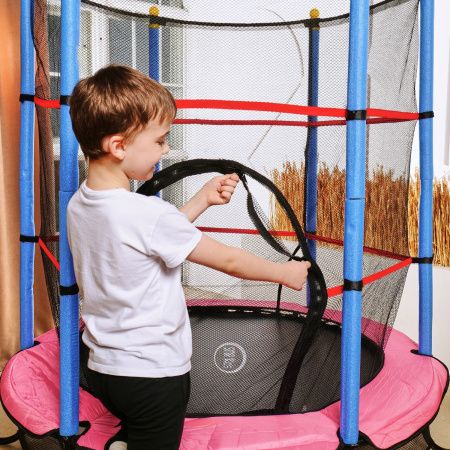 Батут детский DFC SMRKIDS 55" с сеткой, PINK