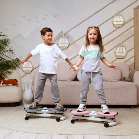 Фитнес платформа/горнолыжный тренажёр DFC "Twister Bow" с эспандерами