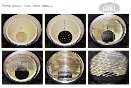 Керамический гриль-барбекю с окошком 22 дюйма (черный) (57см) с чехлом