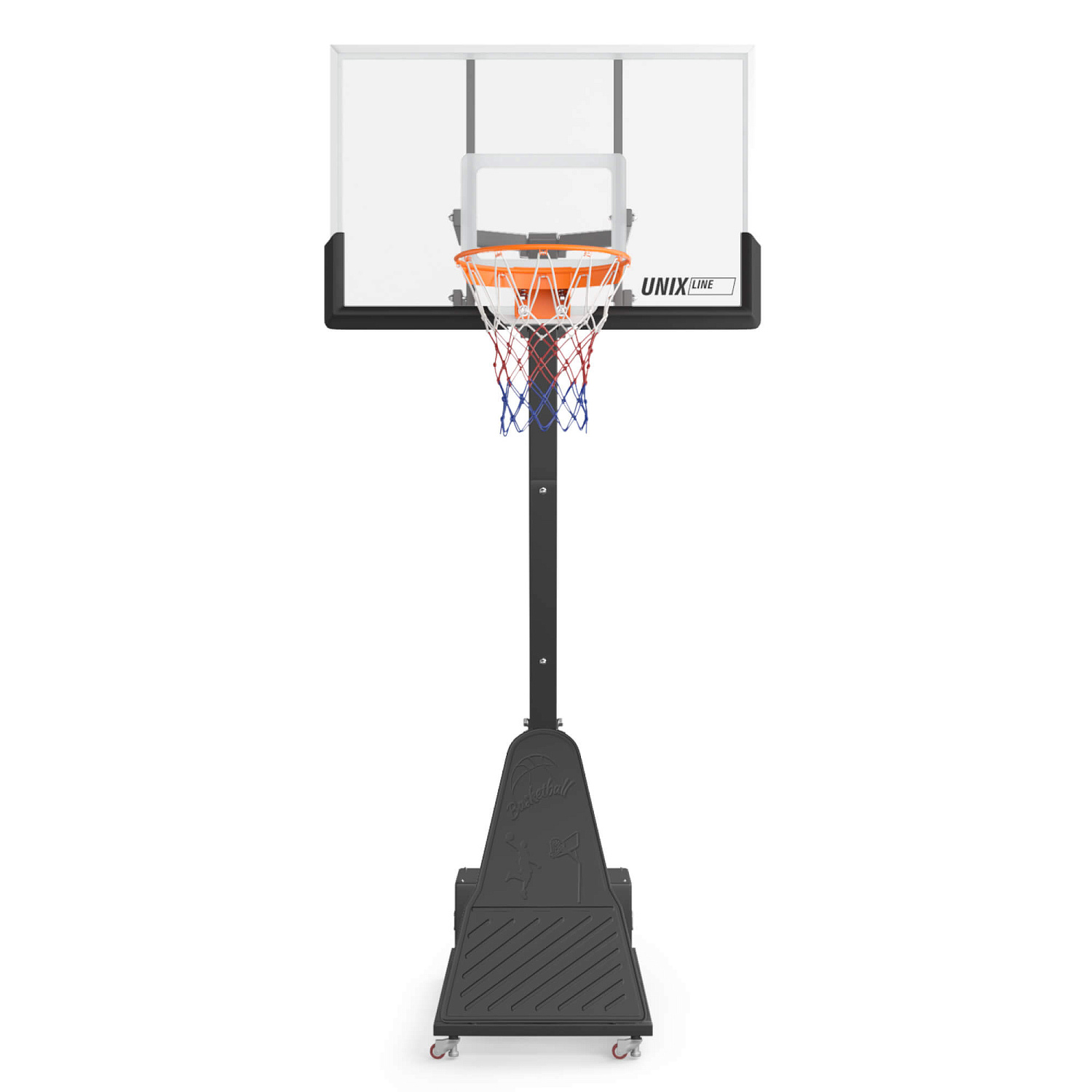 Баскетбольная стойка UNIX Line B-Stand-TG PRO 54"x32" (140 х 82 см) R45 H230-305 см