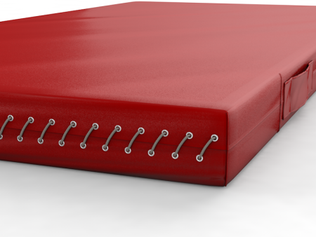 Мат гимнастический 2000х1000х100 мм на шнуровке с ручками (красный)