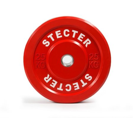 Каучуковый тренировочный диск STECTER 25 кг (красный)