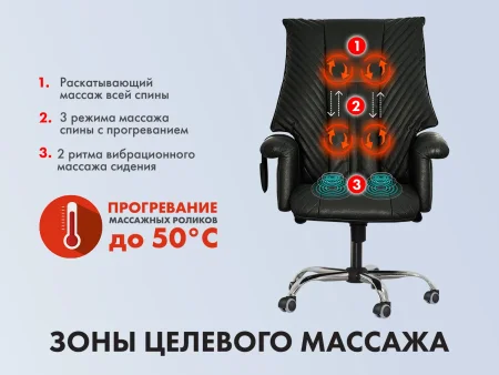 Офисное массажное кресло EGO President EG1005 АНТРАЦИТ (Арпатек)
