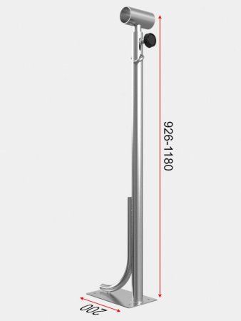 Кронштейн напольный однорядный с регулировкой высоты, нержавеющая сталь